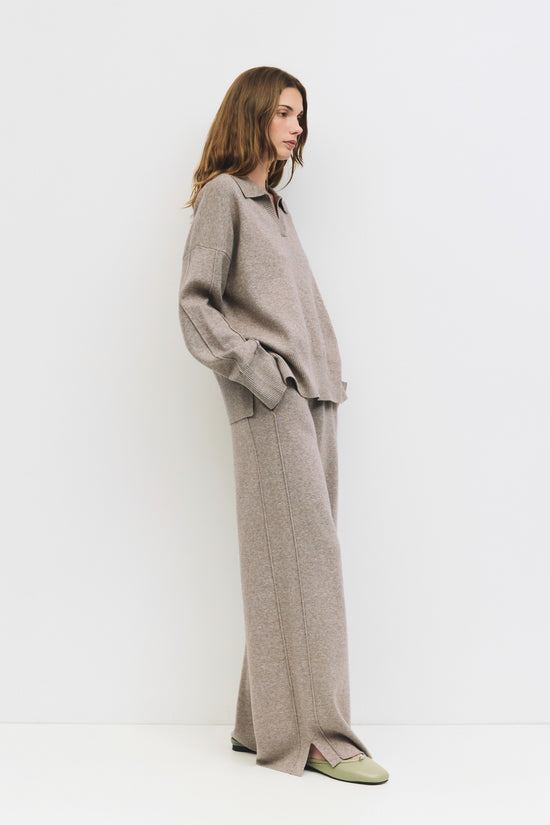 The Delilah Knit Lounge Pants - Beige