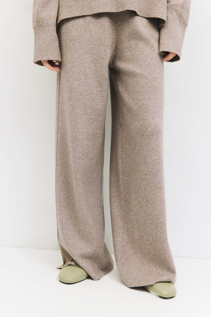 The Delilah Knit Lounge Pants - Beige