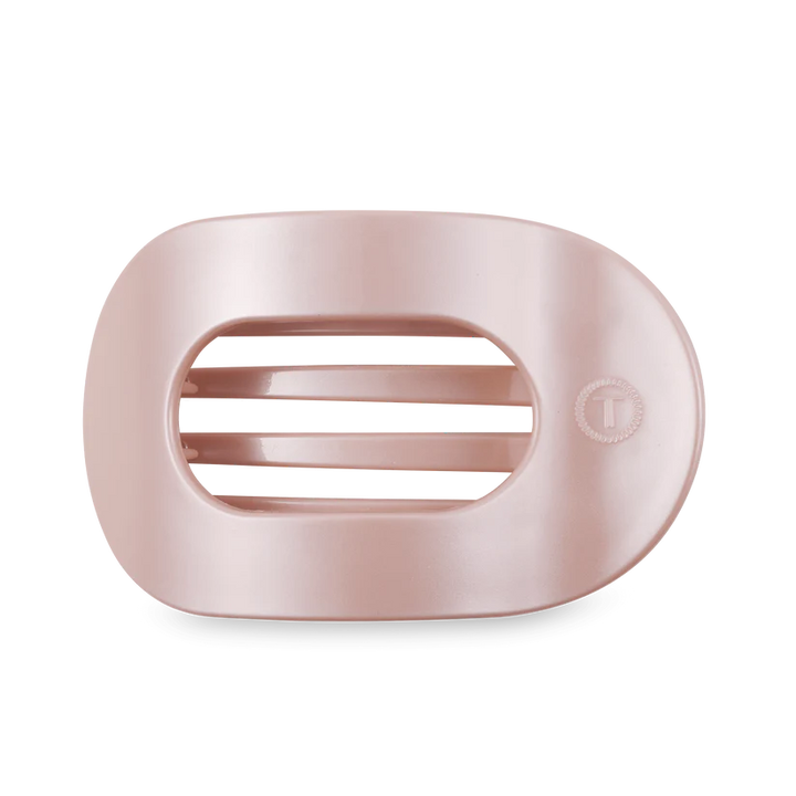 Large Flat Round Clip - Pearly Pink