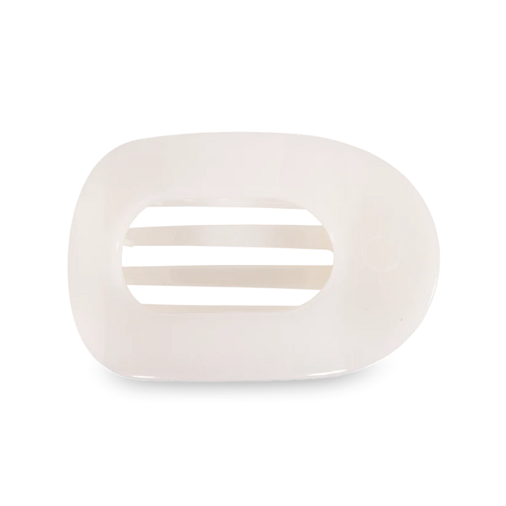Large Flat Round Clip - Coconut White