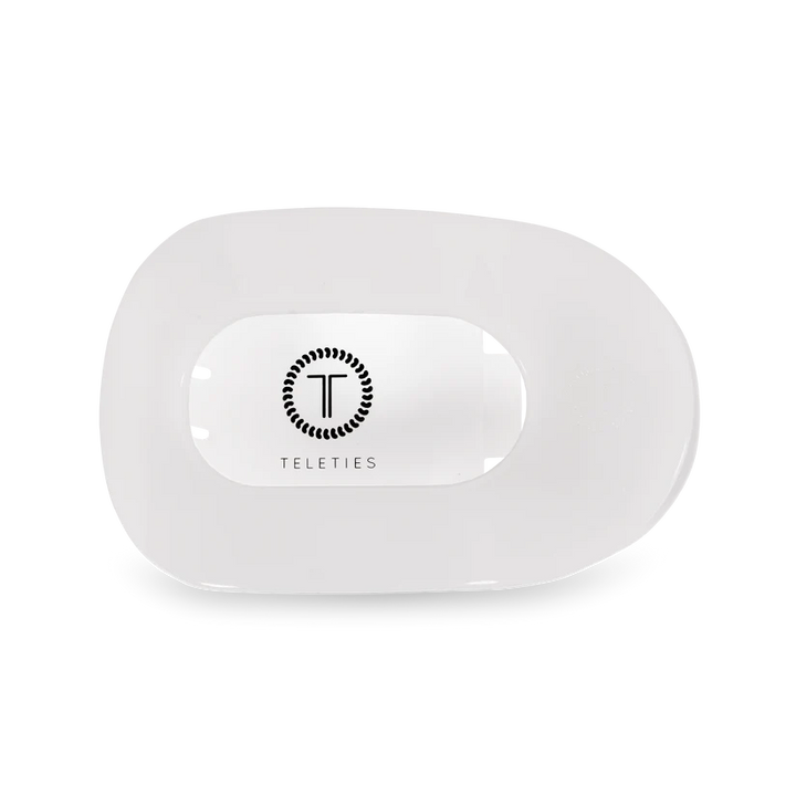 Large Flat Round Clip - Coconut White