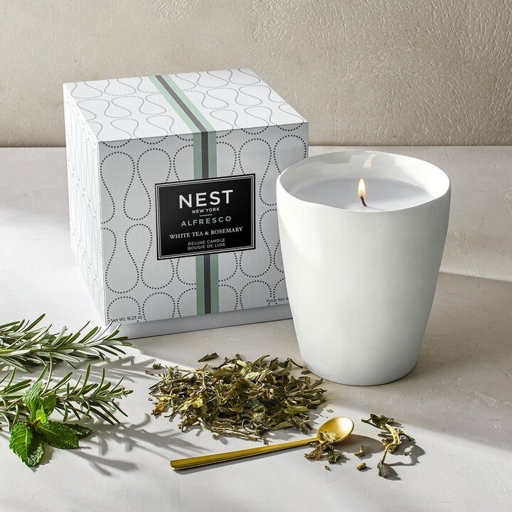 Alfresco White Tea and Rosemary Deluxe Candle